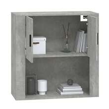 vidaXL Armario mural gris béton 80x33x80 cm madera de ingeniería - Gris - Ver 10