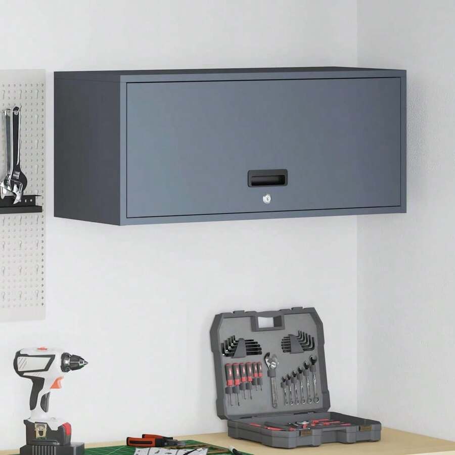 vidaXL Armoire murale pour garage Anthracite 80 x 33 x 35 cm - Gris - Voir 1