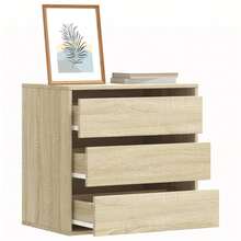 Commode d'angle vidaXL chêne sonoma 60x41x58 cm en bois d'ingénierie - Tabac - Voir 1