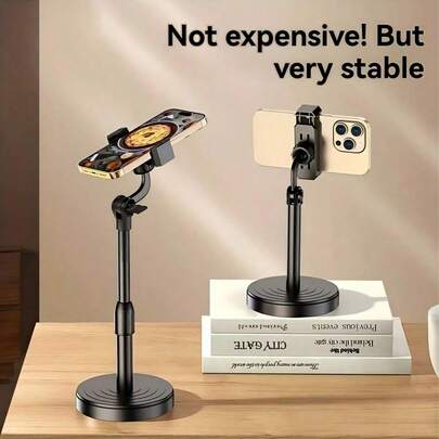1 حامل هاتف ثلاثي القوائم قابل للتعديل ومقاوم للماء من ABS، حامل هاتف لتسجيل الفيديو والبث المباشر، حامل بدون استخدام اليدين، (خطوات التركيب موجودة في فيديو الصفحة)، هدية، إكسسوار (سيتم شحن نمط عشوائي)