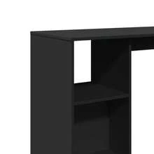 Table de bar vidaXL avec étagère noire 124 x 46 x 103,5 cm, structure en bois. - Noir - Voir 7