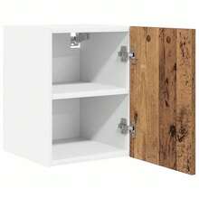vidaXL 2-teiliger Hängeschrank, Antikholz und Weiß, 30 x 31 x 40 cm - Braun - Übersicht 5