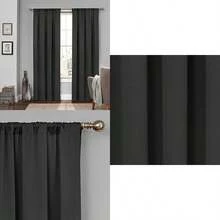 Eclipse Tricia - Cortinas térmicas Modernas para oscurecer la habitación, con Bolsillo para Barra de Ventana, para recámara (2 Paneles), 26 Pulgadas de Ancho x 63 Pulgadas de Largo, Color(132.1An x 160Al cm (2 Paneles) Negro) - Multicolor - Ver 1