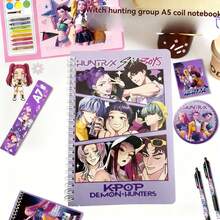 1pc KPOP Witch Hunting Girl Group Spiral Notebook, A7 Spiral Notebook, Student Memo Pad, Portable Memo Book, Notebook, Memo Pad, Back To School Student Stationery