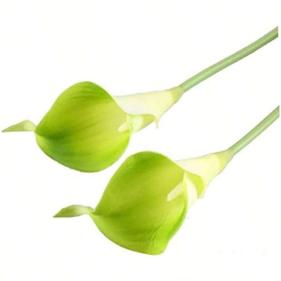 Veemoon 10piezas Ramos De Novia Artificiales De Color Blanco Ramos Elegantes para Bodas Flores De PU Realistas y Lavables para Decoración De Fiestas y Hogar(Verde claro medio) - Multicolor - Ver 1