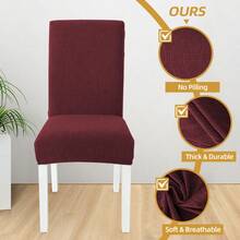 Ystyle Chair Covers With Backrest 4/6 Pieces, Kitchen Chair Covers, Stretch Chair Cover, Universal Dining Room Chair Covers, Washable Removable, Easy To Clean - Burgundy - View 4