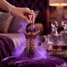 1pc Luxury Purple Gold Carved Perfume - Small And Portable | 5ml (0.17oz) Rose, Freesia + Jasmine, Lychee - Sweet Floral Scent - Long-Lasting Fragrance For Women | Perfect For Holiday Gifts Or Personal Use - 甜美風 - 查看 4