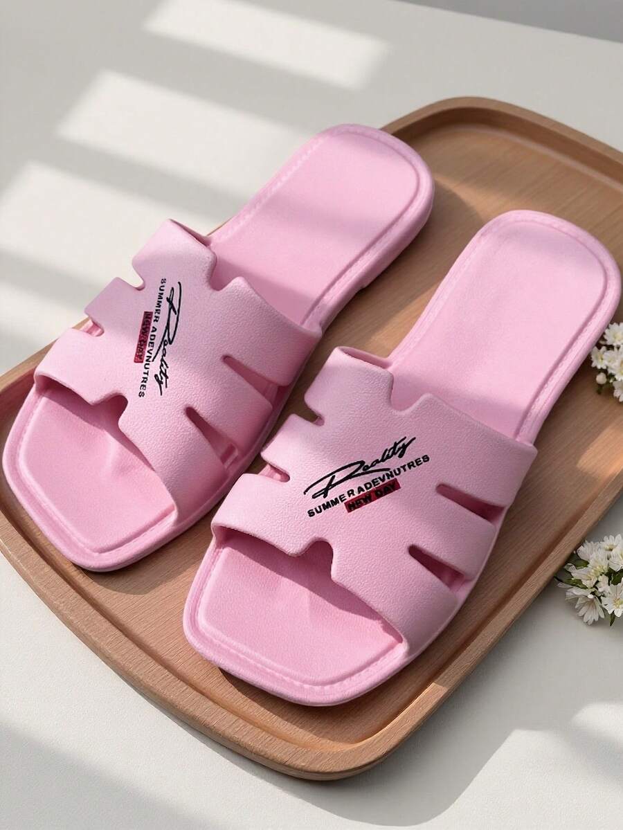 EVA材质夏季拖鞋，轻便速干，适合居家、旅行、薄底浴室穿着 - 粉色 - 查看 1