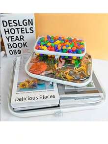 PVC旅行收纳包，可装洗漱用品和化妆品，拉链袋，可装衣物、鞋子、洗漱用品和化妆品，PVC家用拉链玩具 - 彩色 - 查看 4