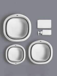 1pc Multifunctional Folding Basin - Thick And Durable Plastic, Square Shape, Convenient For Storage And Hanging - Suitable For Kitchen And Bathroom, Large Folding Basin For Outdoor Travel And Home Use, Portable Plastic Basin For Student Dormitory