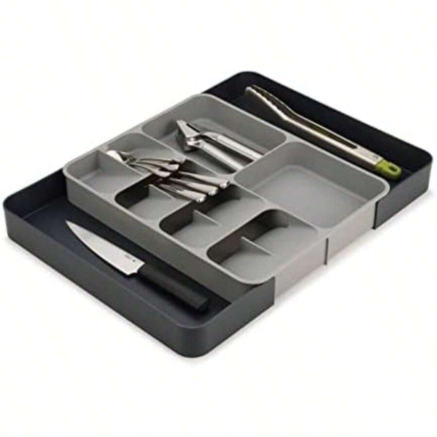 Joseph Joseph DrawerStore Utensil Organizer For Kitchen Drawer Silverware, Flatware Tray, Small, Grey(Flatware & Utensils Organizer Expandable) - Multicolor - View 1
