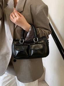 Fashionable Casual Minimalist Lightweight Shoulder Bag - Black - View 5