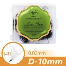 SONG LASHES 14D 500fans Curl D Loose Fans Pointy Base Premade Fans 0.03 Thickness 8-15 Promade Fans Eyelash Extensions Sharp Thin Base - D - View 16