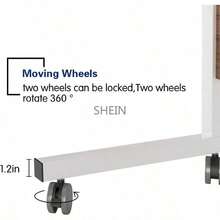 Escritorio Portátil para Laptop, Mesa Móvil con Ruedas y Altura Ajustable -Cama, Sofá | 58x33x4 cm | Fácil Montaje | Blanco (Blanco1) - por defecto - Ver 6