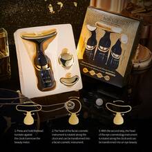 3 In 1 Facial Lifting Device Neck Facial Eye Massage Face Slimmer EMS Beauty Skin Tightening Wrinkle Anti Face Massager - 彩色 - 查看 4