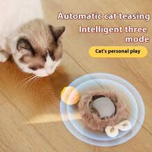 1pc LED Interactive Cat Toy Ball, USB Rechargeable Automatic Rolling Cat Teaser Toy With Plush Anti-Slip Base (Low Voltage Design, Striped Glowing Ball, Lightweight & Quiet, Suitable For All Indoor Cat Breeds) - Multicolor - View 8