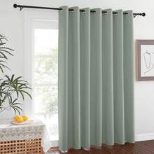 Patio Door Curtain Sound Blocking, Bedroom Privacy Room Divider Curtain Screen Partitions, Thermal Insulated Blackout Closet Sliding Door Curtain (1 Panel, 8.3ft Wide By 7ft Long, Gray) - 灰綠色 - 查看 8