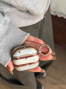 复古透明蓝棕条纹星形图案 Pro 3 耳机保护套，柔软保护套，兼容苹果 4/2 无线蓝牙耳机，Pro 新款 3/2 代，韩版 - 彩色 - 查看 7