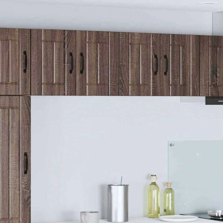 vidaXL Meuble mural de cuisine avec porte Chêne Marron 60 x 31 x 40 cm - Tabac - Voir 1