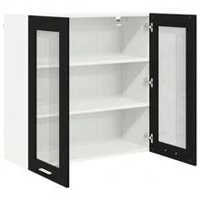 vidaXL Armoire suspendue Chêne noir 80 x 31 x 80 cm Bois d'ingénierie - Noir - Voir 5
