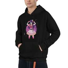 Oshi No Ko Sweatshirt Anime Ai Hoshino Unisex Hoodie Graphic Print Pink Cute Star Design Loose Fit Casual Top Gift For Fans Cosplay Gift Streetwear Top - màu đen - Xem 2