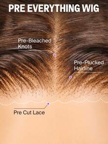 Tóc giả không keo màu nâu sô cô la 6x5, tóc thật, đã tỉa sẵn, đã cắt sẵn, màu nâu số 4, kiểu sóng nhẹ, tóc giả ren phía trước, tóc thật, đã tẩy trắng sẵn, không có nút thắt (20 inch, 6x5, màu nâu số 4) - S4 - Xem 5