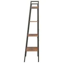 vidaXL Étagère sur pied 4 niveaux Marron foncé et noir 56x35x140 cm - Tabac - Voir 4