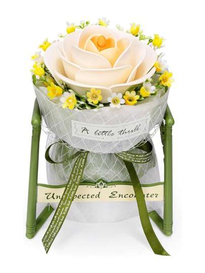  Robotime 3D Puzzle White Camellia With Base, Artificial Flower Assembly Set, Adult And Teen Plant Model Kit, Creative Valentine's Day Gift
