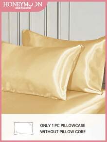 1个缎面枕套 - 光泽缎面丝绸枕套，奢华丝滑柔软透气，信封式开口，不含枕芯 - 适用于家居、宿舍、沙发、汽车，通过Oeko-Tex认证，送给妈妈的绝佳礼物，金色 - 金色 - 查看 2