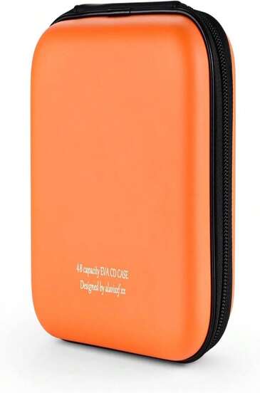 Alavisxf Xx CD Case, 28 Capacity EVA Protective DVD Case Portable Zipper CD Case Holder Disc Storage Organizer Wallet Bag For Car Home Travel (28 Capacity, Black28)