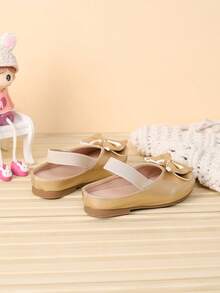 1 Pair Fashionable Bow Decor Girls Casual Shoes, Spring/Summer - Gold - View 4