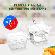 12 Insertos Policarbonato 1/6 Sexto Ranurada Chafer Bufetera, Moldes De Plástico Para Alimentos Con Tapa, Sartenes De Almacenamiento De Alimentos Para Cocina Comercial - Multicolor - Ver 6