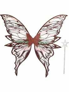 1pc New Holiday Party Halloween Makeup Prop Adult Costume Butterfly Wings, Fairy Wings, Carnival - Multicolor - View 5