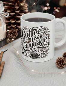 Taza de cerámica para amantes del café, taza de café divertida con cita sobre el café, regalo de Navidad - 1 pieza, 11 onzas, taza de café de cerámica con - Yo - Blanco - Ver 1