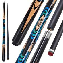 New Design & 57 Inch Professional Carbon Fiber Pool Cue - Smooth Ripple Pattern 12.5mm Tip, Stainless Steel Quick Release, Chinese 8-Ball - 1/2 Pieces Design, 146cm Length, 19oz Weight - Holiday Gift For Tournaments, Home And Bar Use