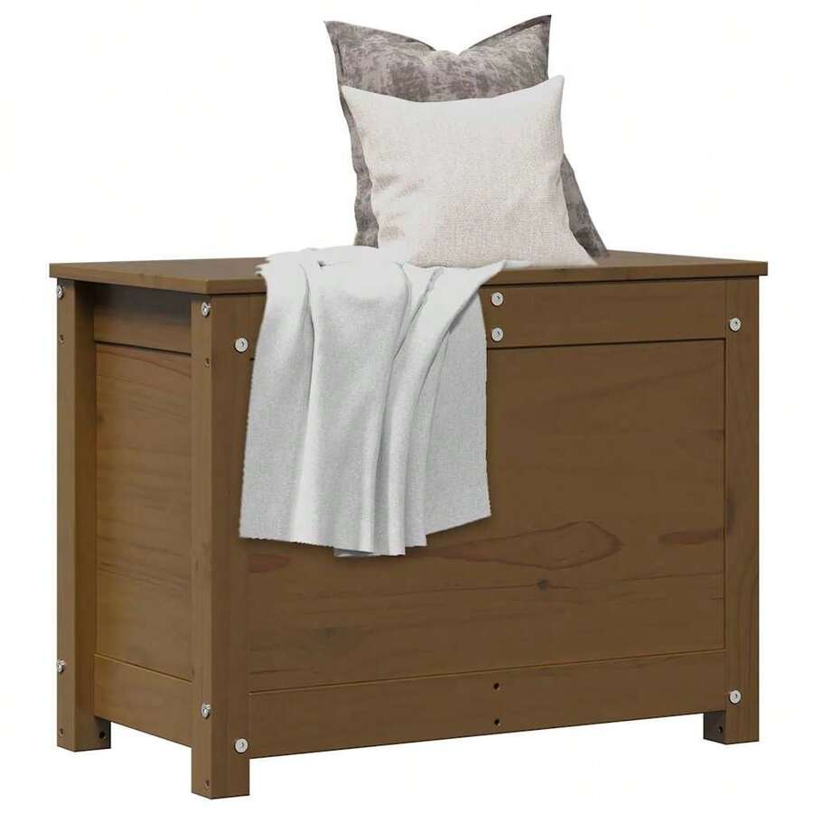 vidaXL Camera da letto Marron Miel 60x32x45,5 cm Legno massiccio di spillo - Castano - Visualizzare 1