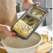 Large Capacity Square Food Storage Box With Flip Lid, Household Big Rectangular Tray Mold, Frozen Broth Box, Mold, Segmented Silicone Refrigerator Food Saver Box, Baking Use - Multicolor - View 9