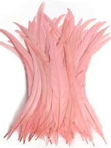 100根公鸡尾羽，25-35厘米/10-14英寸，适用于嘉年华派对表演服装装饰、DIY头饰羽毛、婚礼装饰头饰羽毛 - 彩色 - 查看 4