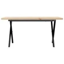 vidaXL Mesa basse cadre en X 100x50x45,5 cm madera de pin macizo acier - Marrón - Ver 4