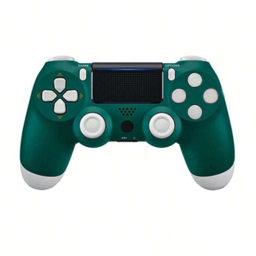 Mando PS-4, mando PS-4 inalámbrico, con cable USB C/batería de 1000 mAh/dos motores/giroscopio de 6 ejes/conector de audio de 3,5 mm/panel táctil multitáctil/botón Share, mando PS-4 compatible con PS-4/Slim/Pro/PC - Mando para PS-4 Remoto para Playstation 4/Pro/Slim con doble vibración/conector para auriculares estéreo/panel táctil/control de movimiento de seis ejes - Verde alpino - Ver 1
