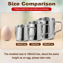 1pc Stainless Steel Milk Frothing Pitcher, Espresso Steam Pitcher, Milk Frother Pitcher, Tea Companion Pitcher, Suitable For Espresso, Latte Art, Cappuccino, Hot Chocolate, Etc.