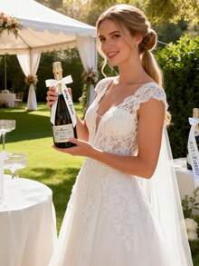 Customized Wedding Decoration Ribbons, Customizable Wedding Ribbon Accessories, Wine Glass Decoration Ribbons, Wedding Chair Back Decoration Ribbons, And Personalized Guest Name Ribbons. Wedding Party Decorations, Wedding And Party Ribbon Name Tags - Multicolor - View 7