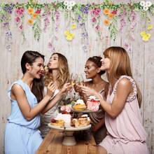 Cheerland Flower Banner Wildflower Garland For Enchanted Garden Party Floral Woodland Theme Picnic Girls Birthday Tea Party Garden Wedding Onederland Theme Laminated Watercolor Baby Shower Drations - quả mơ - Xem 4