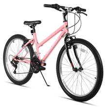 HILAND 24 26 Inch Mountain Bike For Men Women, 18 Speeds High-Carbon Steel Frame, Sport Cycling MTB Bicycle For Adult - Pink - View 2