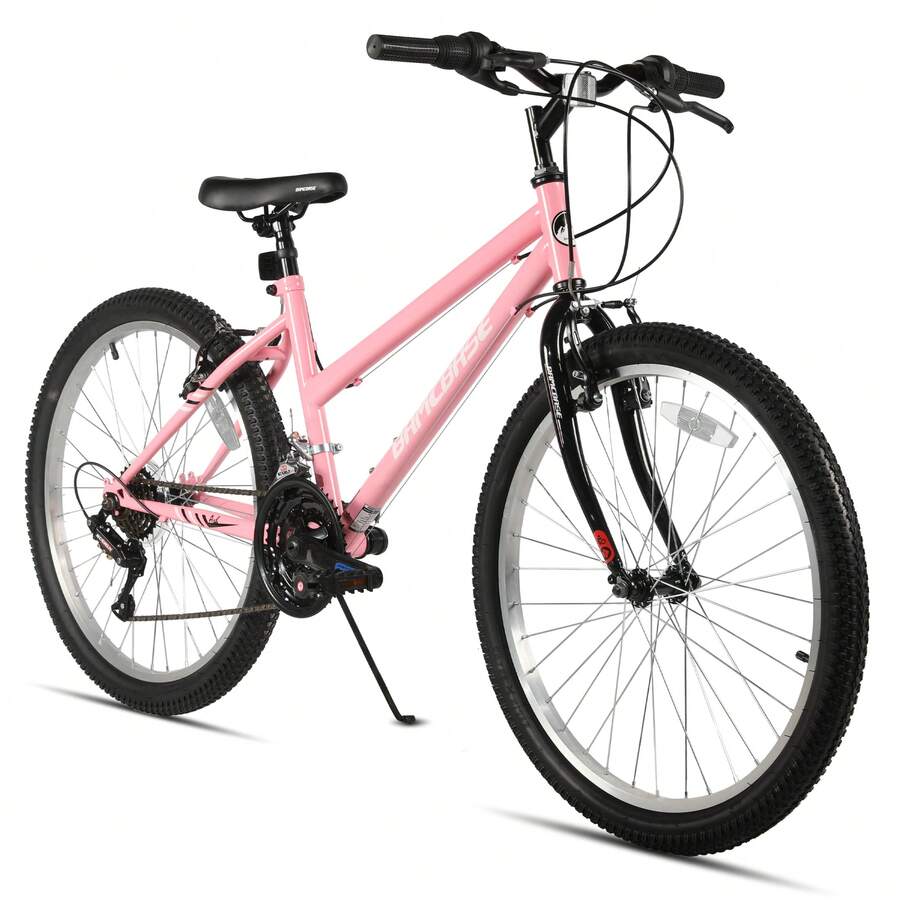 HILAND 24 26 Inch Mountain Bike For Men Women, 18 Speeds High-Carbon Steel Frame, Sport Cycling MTB Bicycle For Adult