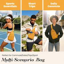 2026 Solid Color Quilted Waist Bag - Casual Large Capacity Zipper Chest Bag, Adjustable Crossbody Bag, Daily Use, Lightweight And Waterproof Valentine's Day Gift - Yellow - View 6