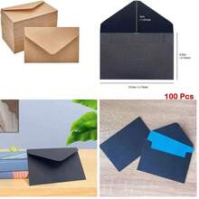 100 Pcs Sobres Kraft, Sobres Papel Kraft, Sobres para Dinero, Sobres para Tarjetas de Regalo, Paquete Sobres, Sobres para Dinero Regalo, Sobres para Tarjetas de Visita, Sobres (Negro) - 100 piezas - Ver 1