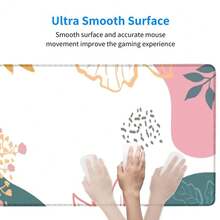 1pc Minimalist Floral Plant Illustration Mouse Pad, Soft Color Healing Fresh Style Large Desk Mat, Non-Slip Keyboard Pad For Office & Study - Rectangle - View 5