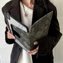 1 件装深绿色植物鸟类图案保护套 - 复古优雅风格爱好者和追求精致设计人士的理想之选，带笔槽的翻盖式平板电脑保护套，兼容 iPad 10.9/10.2/Air 第五代/Pro 11/10代/9.7/Air 2/iPad（第七代）/iPad（第八代）/iPad Air 4/5/iPad Pro 11 - 黑色 - 查看 2