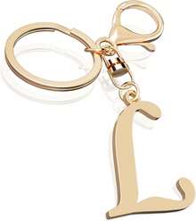 Cute Stainless Steel Gold Initial Letter Keychain For Women Girl, Charms For Key Handbag Backpack Bag, Personalized Gift - 黃金 - 查看 20